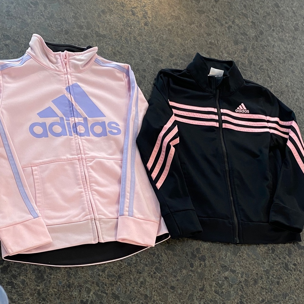 Adidas Pink and Black Track Jacket Duo Size 6